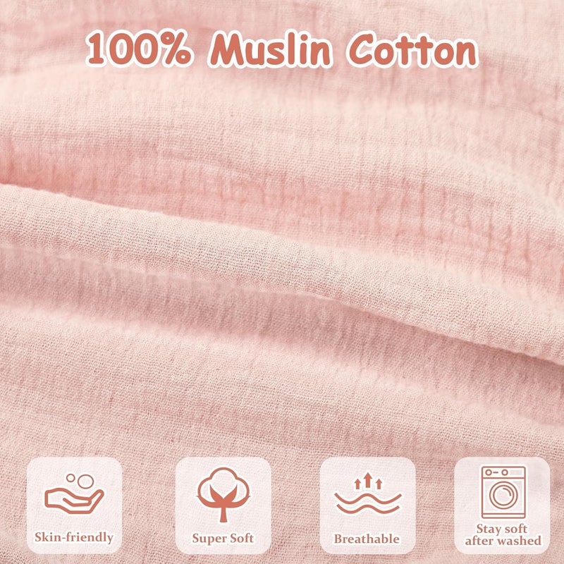 Hooyax Muslin Nursing Pillow Cover - Pink - Image 2